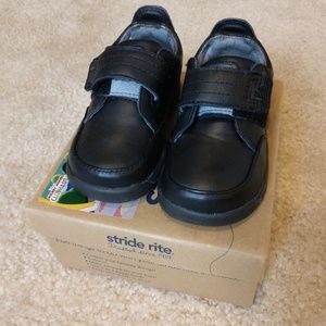 Boys Stride Rite NMS Danny H&L Black Lea shoes